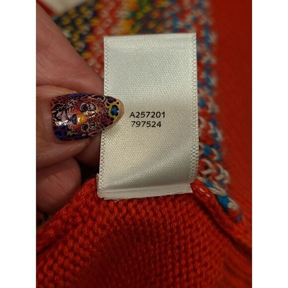 Liz Claiborne NYC Y2K Colorful Boho Fair Isle Mock Neck Full Zip Sweater Vest L - Picture 8 of 10